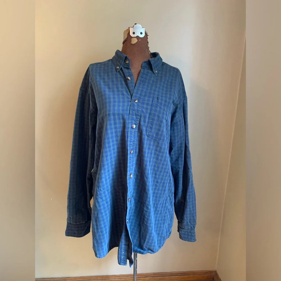 LL Bean vintage plaid button down shirt - Picture 1 of 7